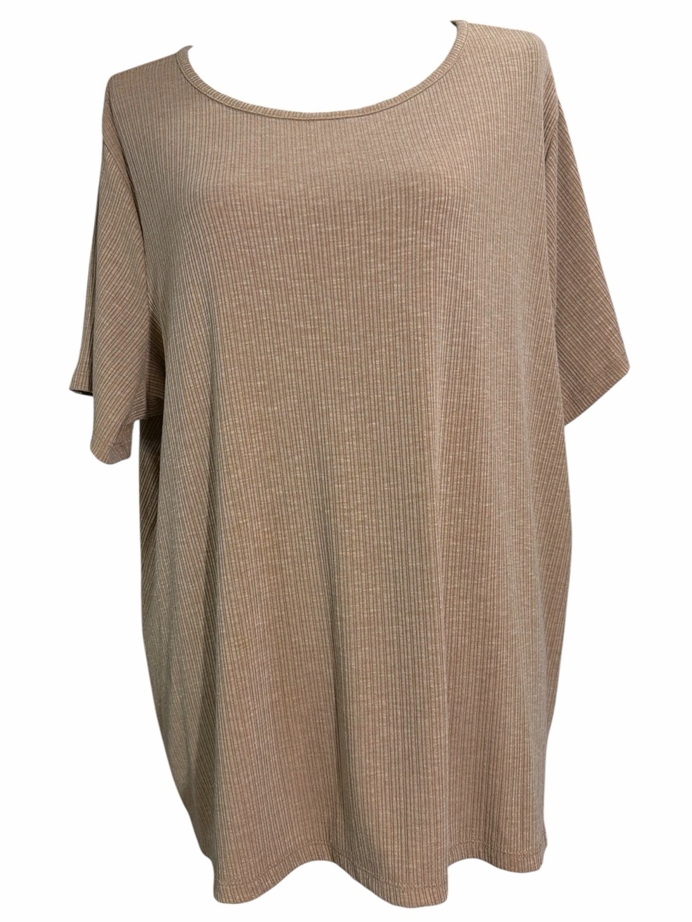 Old Navy Ribbed Scoop Neck Short Sleeve Top - Taupe EC. Size XXL